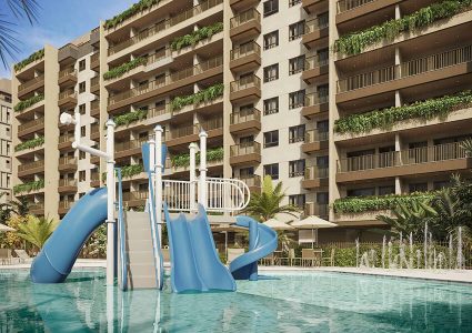 Piscina Infantil com Parque Aquático e Splash Pad